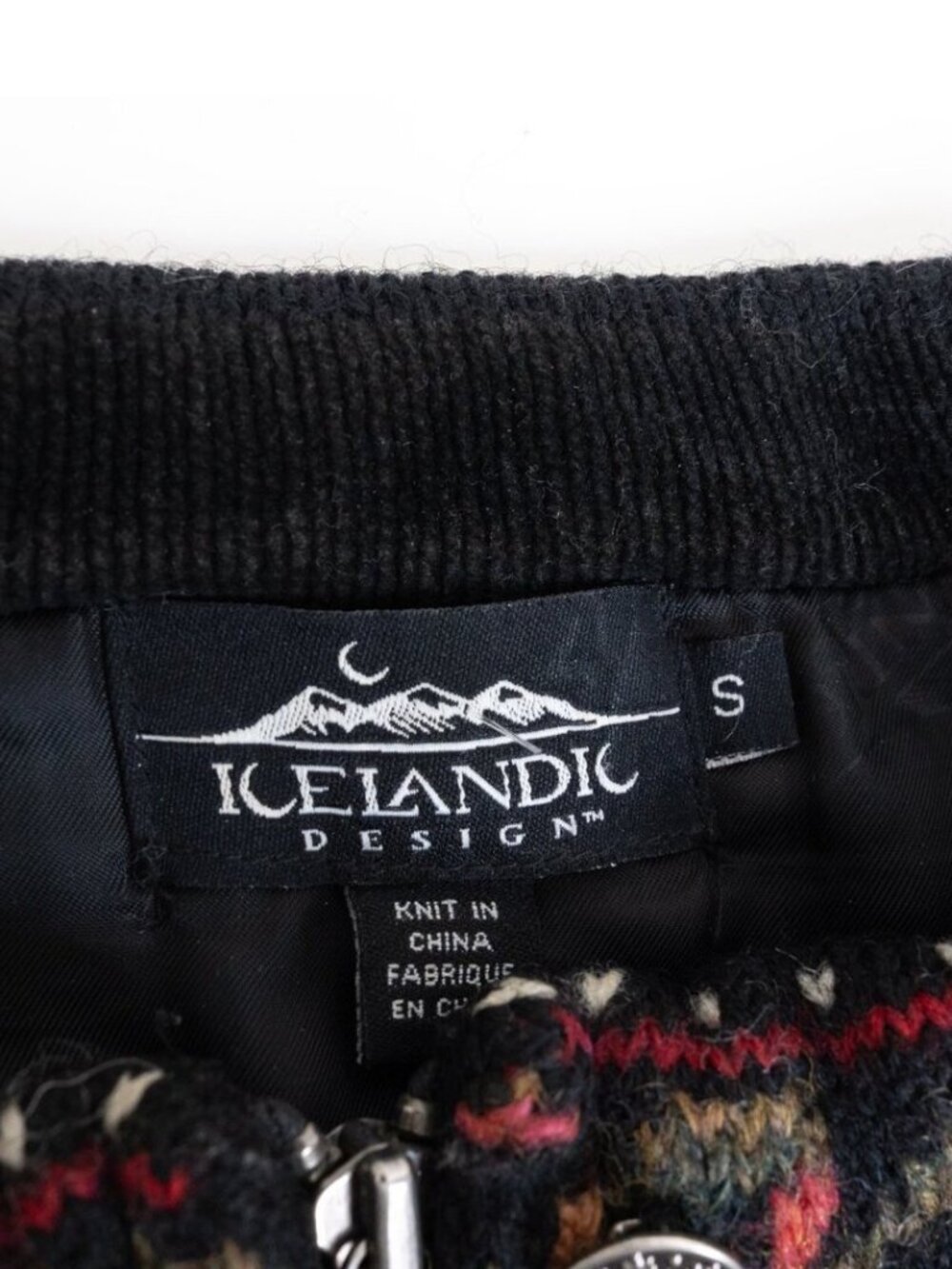 Icelandic Design Wool Cardigan Sweater Nordic Folk Fair Isle Vintage Small - Picture 4 of 16